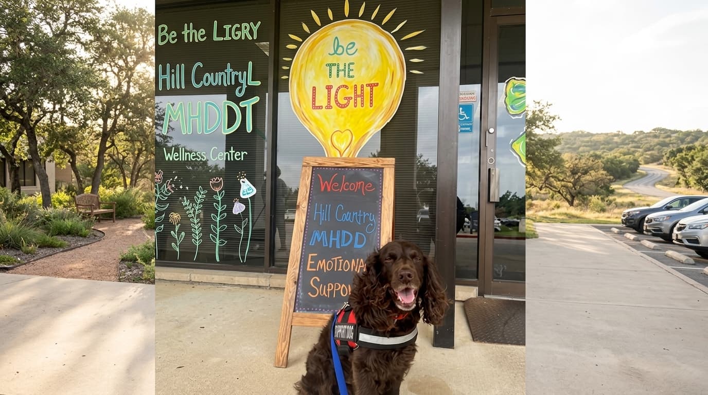 Covey during an Angel Paws community visit